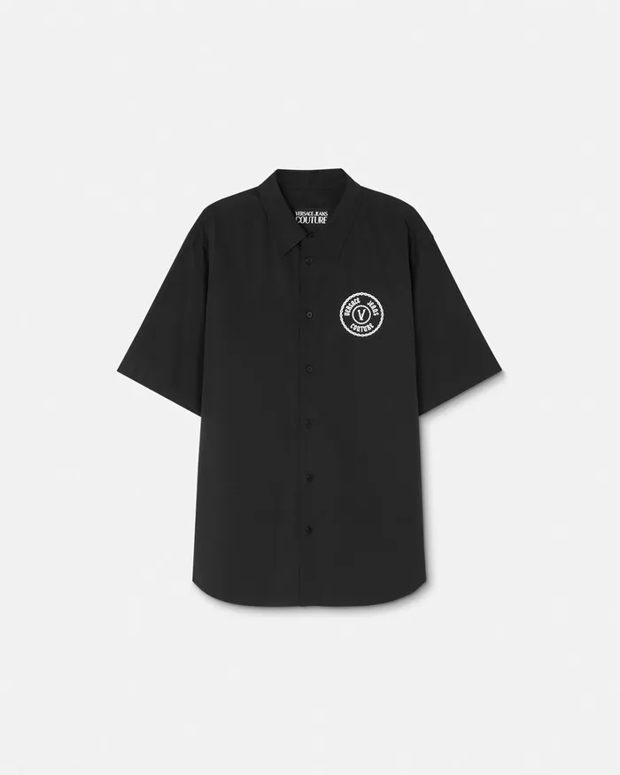 Versace Chain VEmblem RegularFit Shirt Blackprint Men Jeans Couture