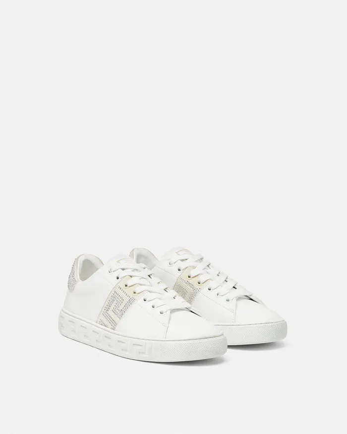 Versace Crystal Greca Sneakers White Women Sneakers
