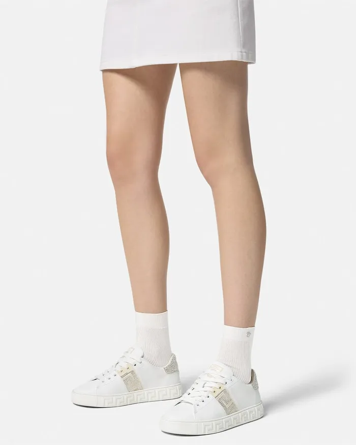 Versace Crystal Greca Sneakers White Women Sneakers
