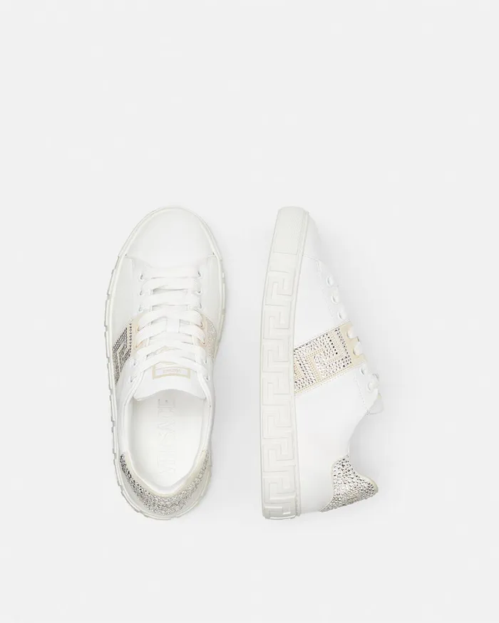 Versace Crystal Greca Sneakers White Women Sneakers