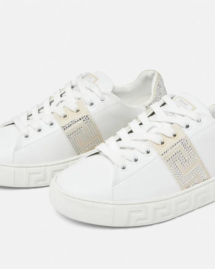 Versace Crystal Greca Sneakers White Women Sneakers