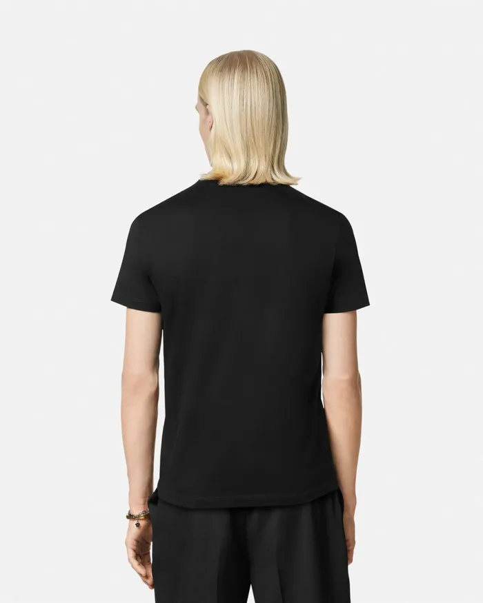 Versace Crystal Starfish Blason TShirt Black Men TShirts and Polos