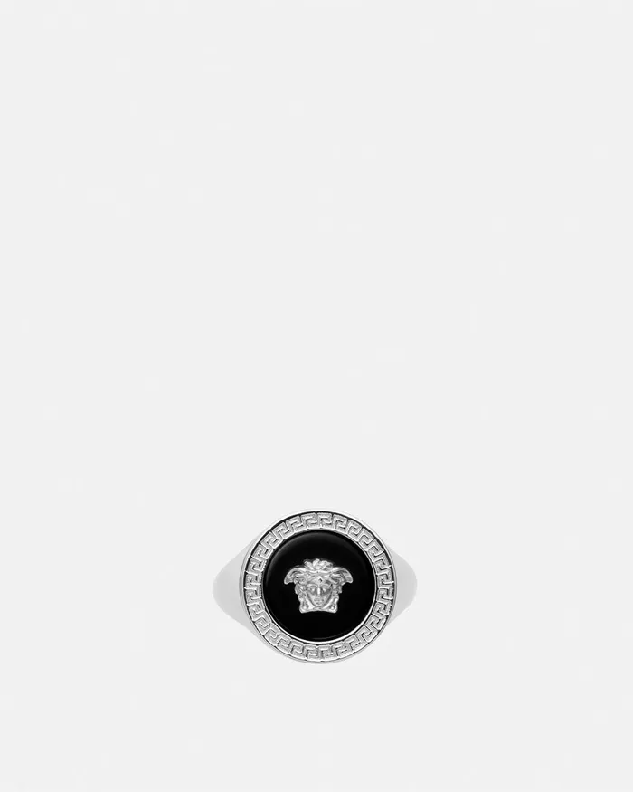 Versace Enamel Medusa Ring Silver WomenMen Rings