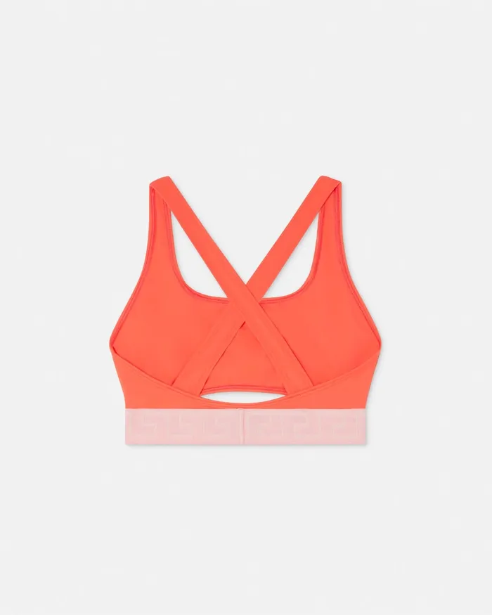 Versace Greca Border Bikini Top Coral Women Swimwear