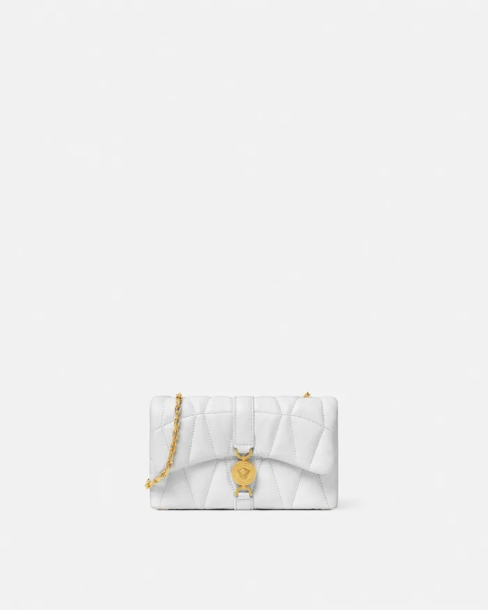 Versace Kleio Quilted Mini Bag White Women Mini Bags and Clutches
