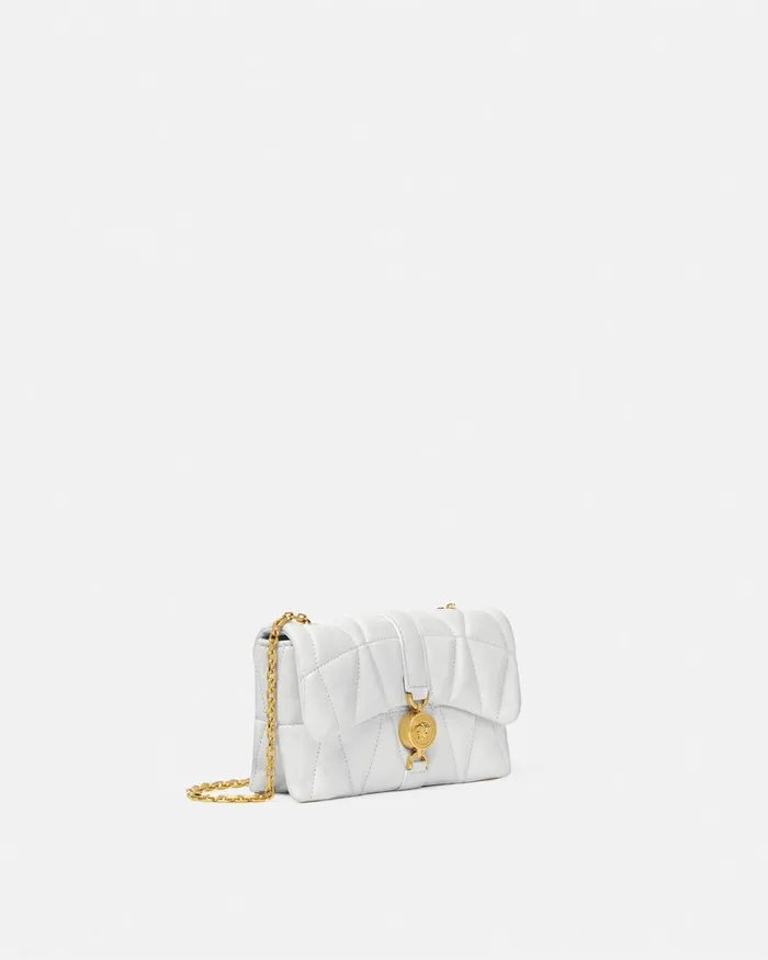 Versace Kleio Quilted Mini Bag White Women Mini Bags and Clutches