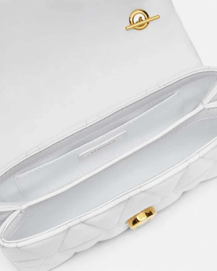 Versace Kleio Quilted Mini Bag White Women Mini Bags and Clutches