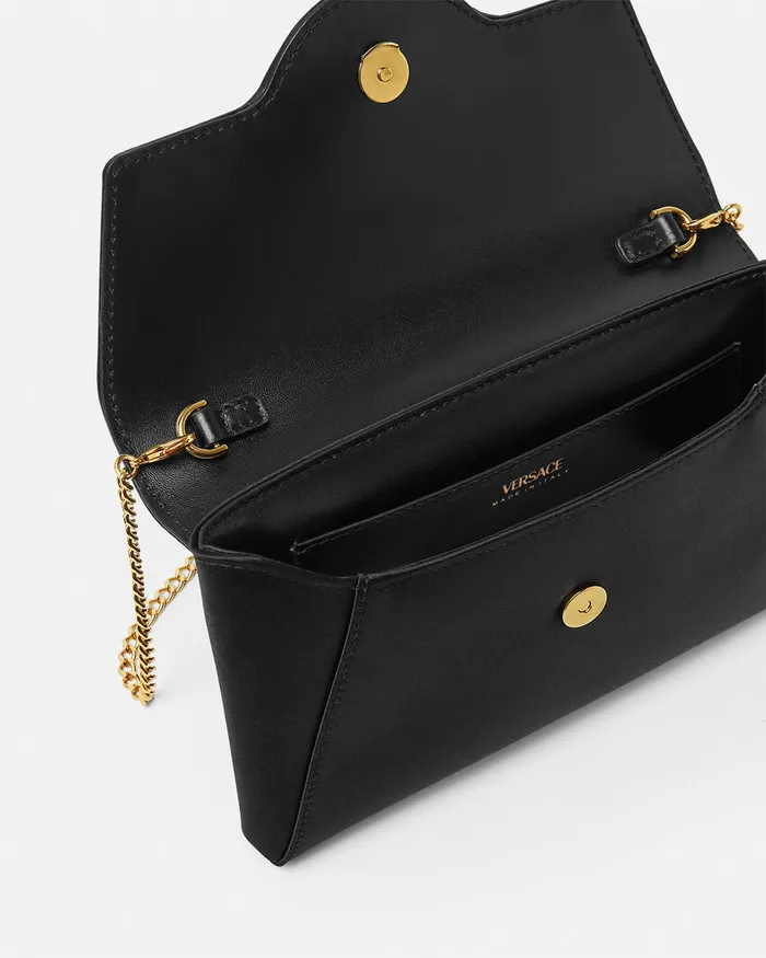 Versace La Medusa Envelope Clutch Blackgold Women Shoulder and Crossbody