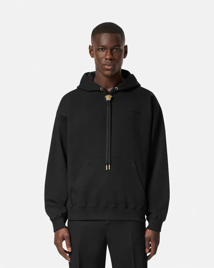Versace La Medusa Hoodie Black Men Sweatshirts