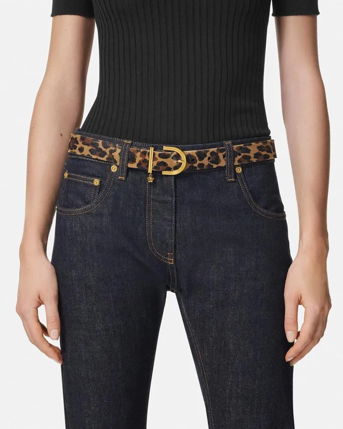 Versace Leopard Medusa 03995 Belt 12034 Animalier Women Belts