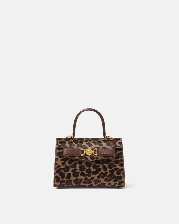 Versace Leopard Medusa 03995 Small Handbag Animalier Women Top Handle