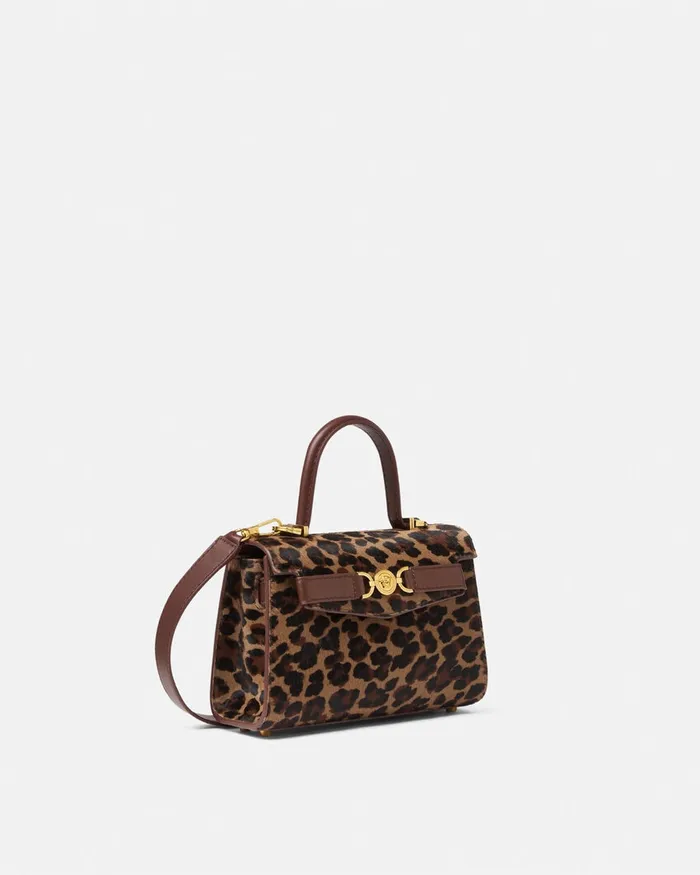 Versace Leopard Medusa 03995 Small Handbag Animalier Women Top Handle