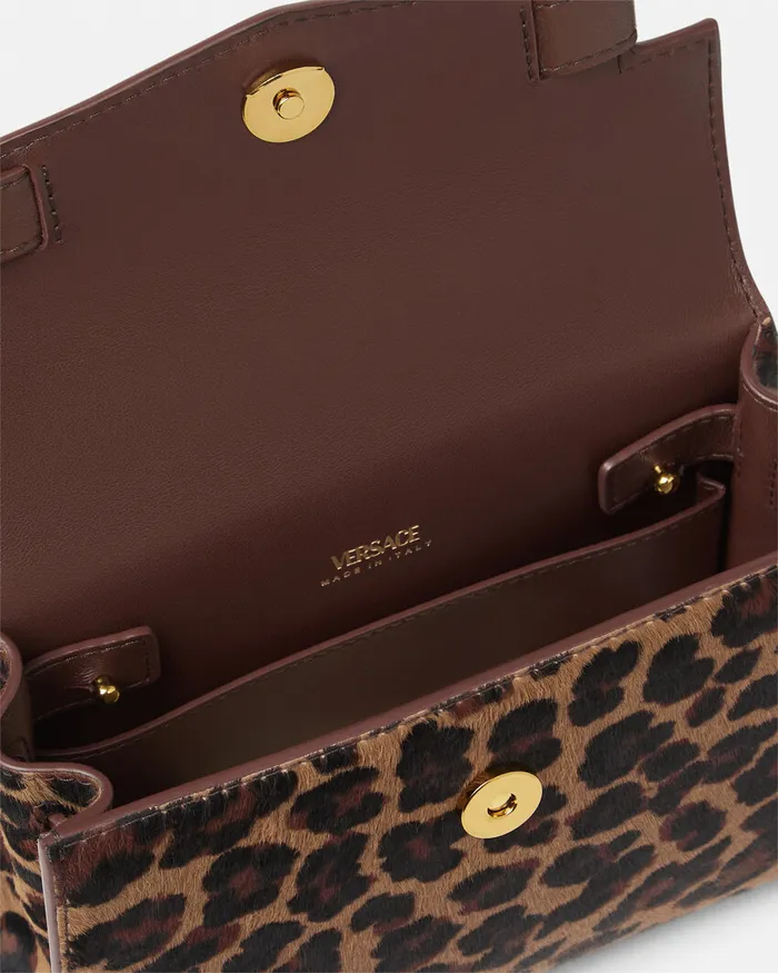 Versace Leopard Medusa 03995 Small Handbag Animalier Women Top Handle