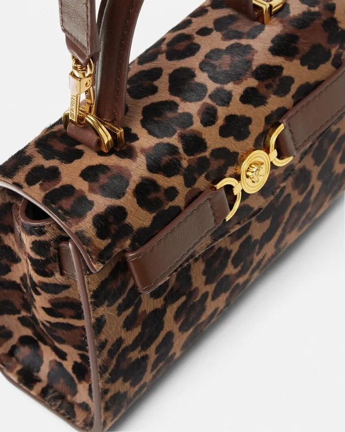 Versace Leopard Medusa 03995 Small Handbag Animalier Women Top Handle