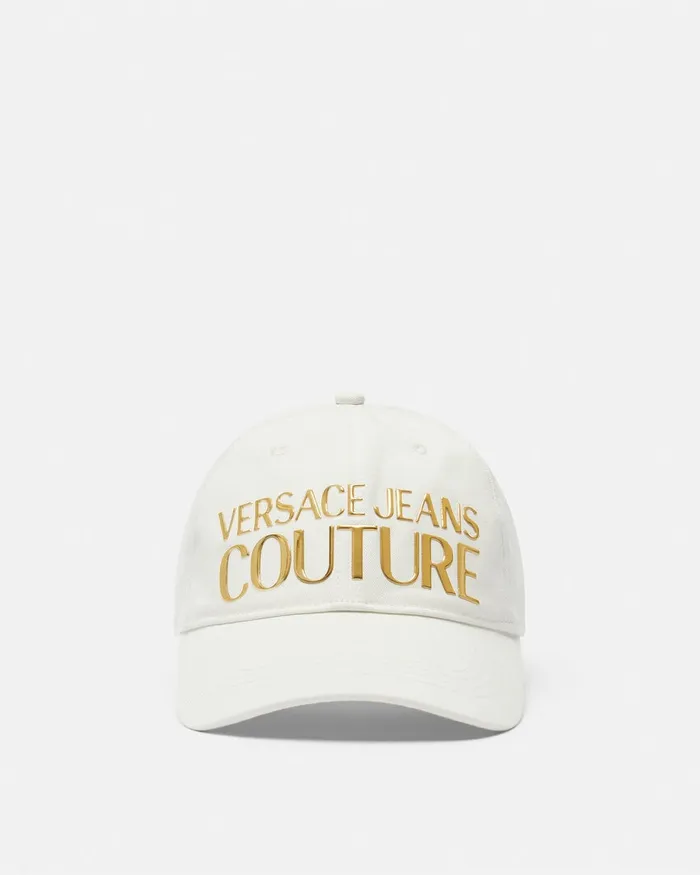 Versace Logo Baseball Cap Whiteprint WomenMen Jeans Couture