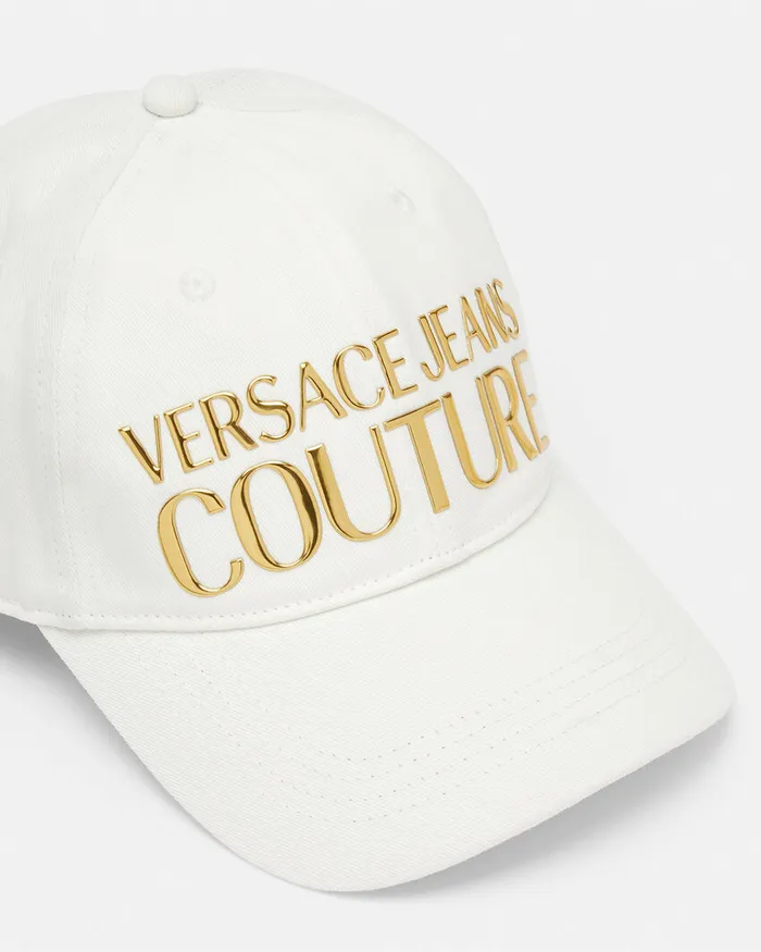 Versace Logo Baseball Cap Whiteprint WomenMen Jeans Couture