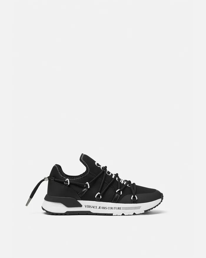 Versace Logo Dynamic Sneakers Blackprint Men Jeans Couture