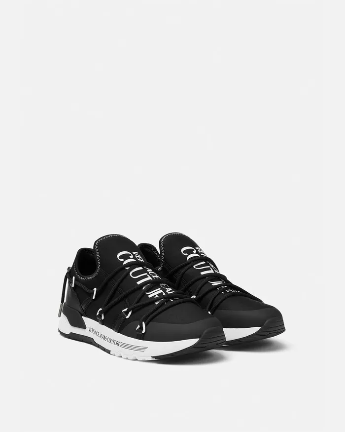 Versace Logo Dynamic Sneakers Blackprint Men Jeans Couture