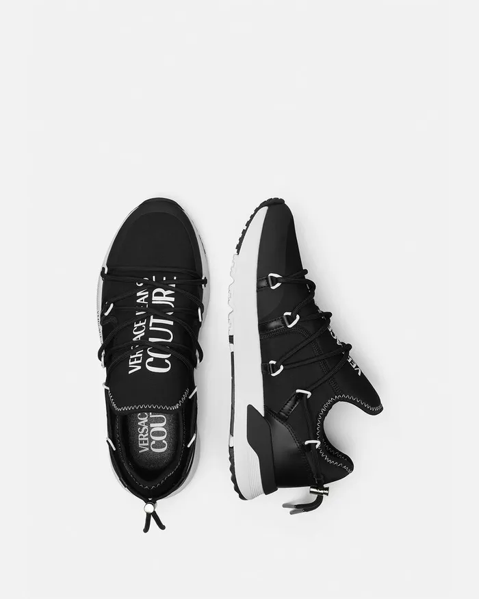 Versace Logo Dynamic Sneakers Blackprint Men Jeans Couture