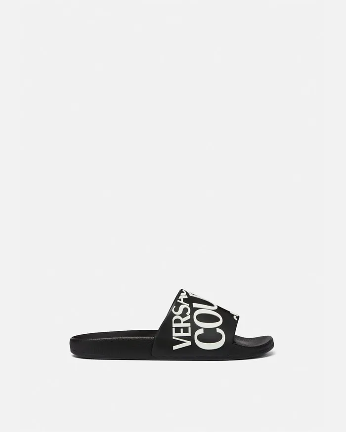 Versace Logo Slides Blackprint Women Jeans Couture