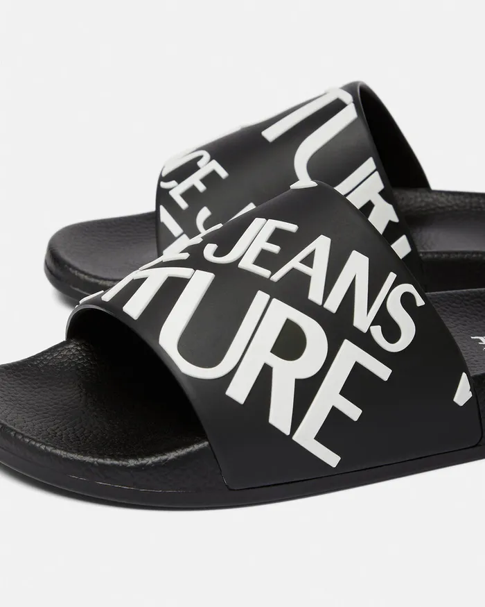 Versace Logo Slides Blackprint Women Jeans Couture