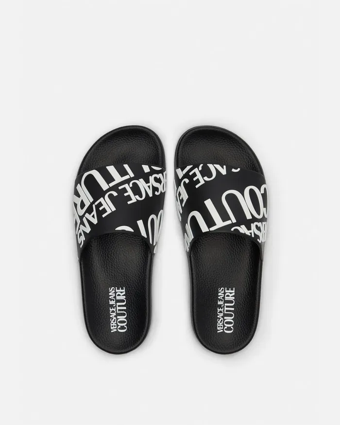 Versace Logo Slides Blackprint Women Jeans Couture