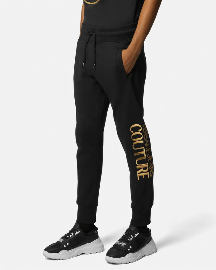 Versace Logo Sweatpants Blackgold Men Jeans Couture