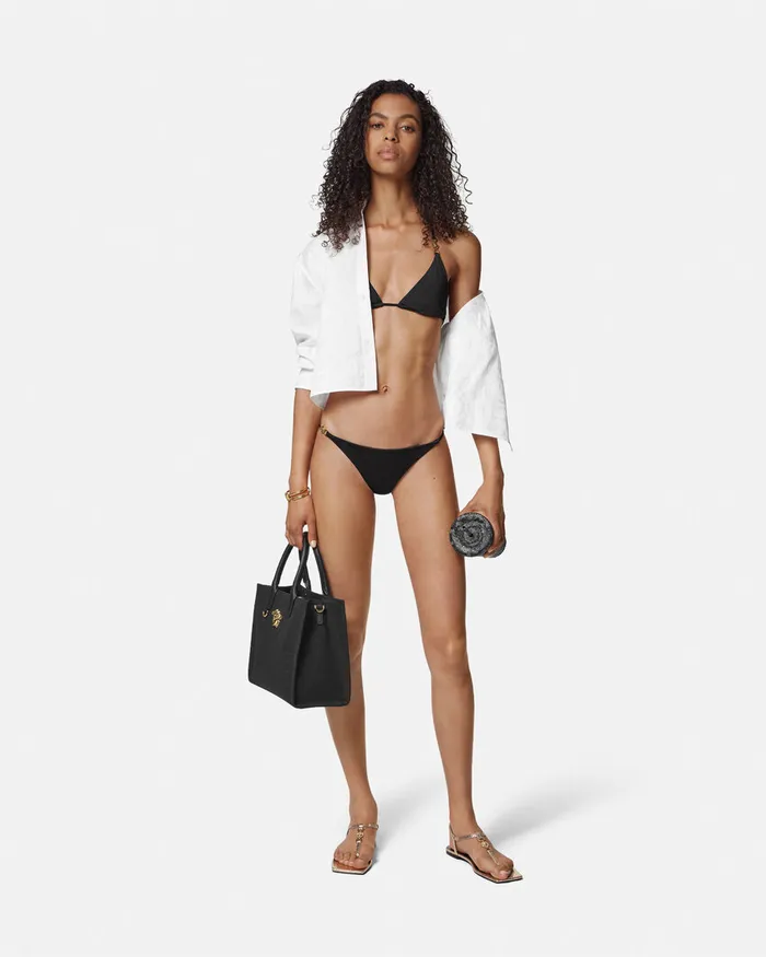 Versace Medusa 03995 Bikini Bottoms Black Women Swimwear