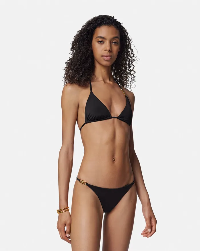 Versace Medusa 03995 Bikini Bottoms Black Women Swimwear