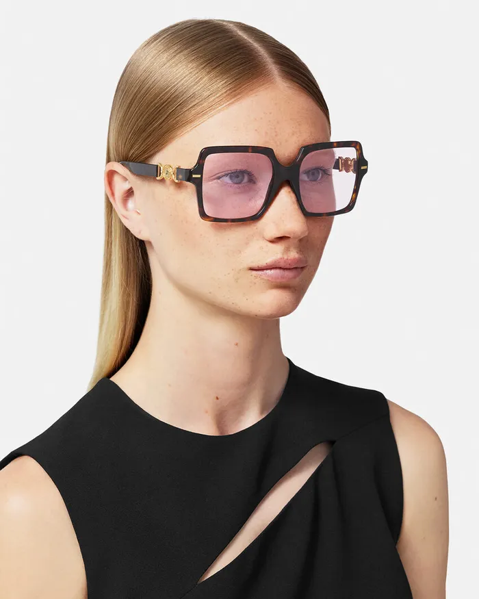 Versace Medusa 03995 Butterfly Sunglasses Havana Women Sunglasses