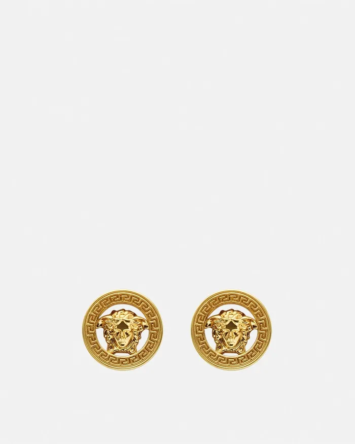 Versace Medusa 03995 Stud Earrings Light Gold MenWomen Earrings