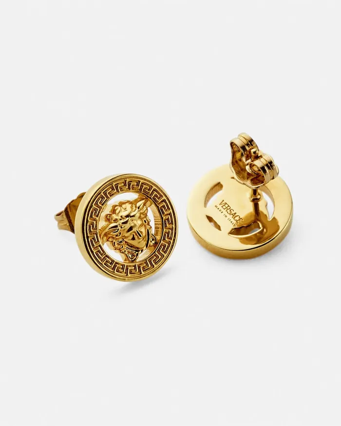 Versace Medusa 03995 Stud Earrings Light Gold MenWomen Earrings