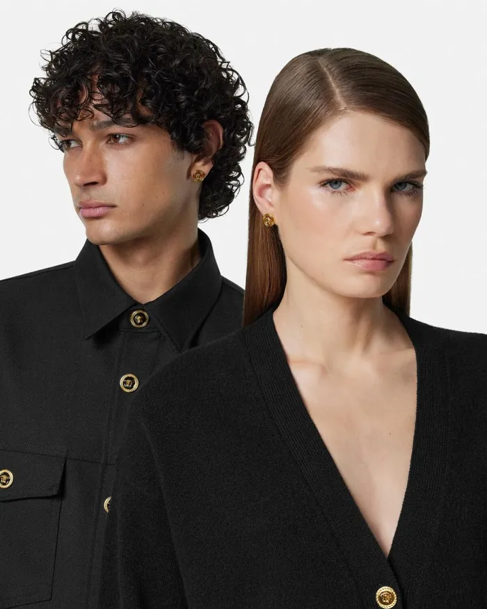 Versace Medusa 03995 Stud Earrings Light Gold MenWomen Earrings
