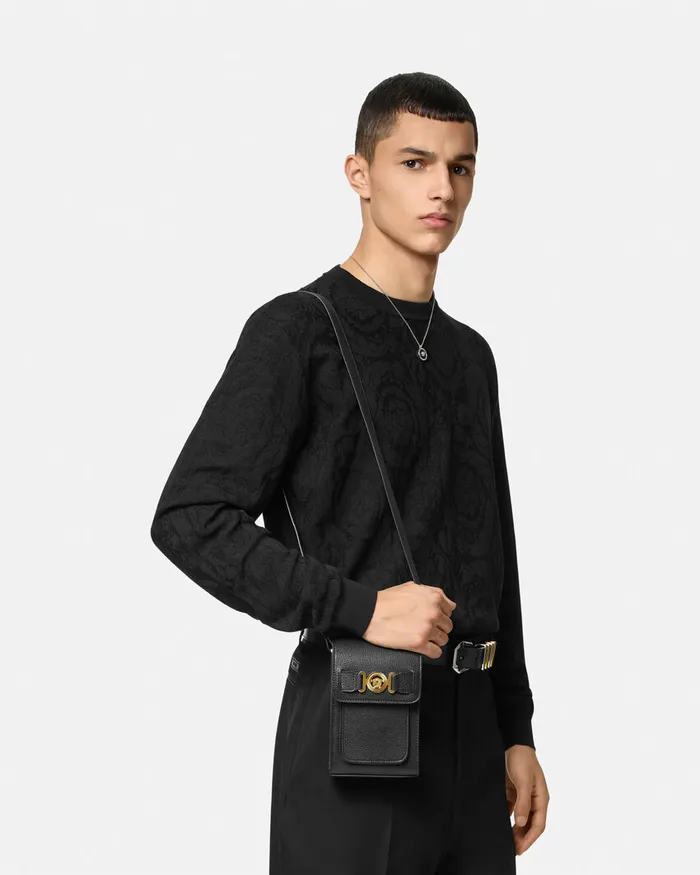 Versace Medusa Biggie Crossbody Bag Blackgold Men Crossbody and Messengers