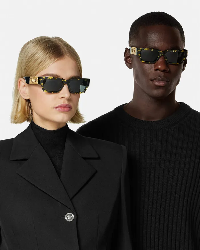 Versace Medusa Deco Sunglasses Havana WomenMen Sunglasses