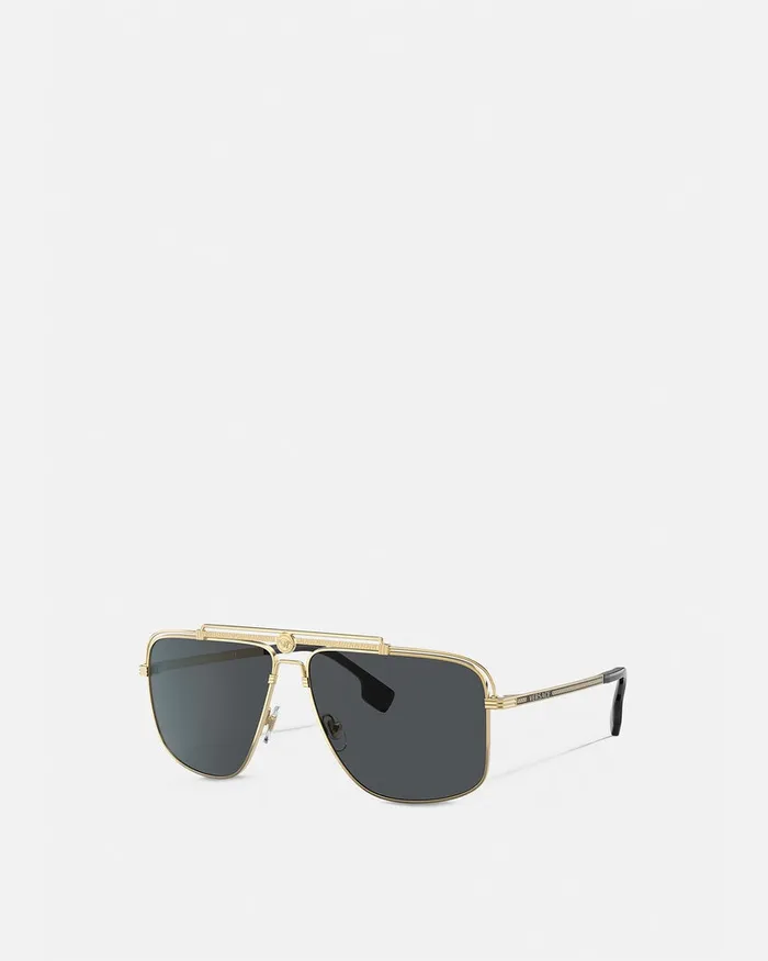 Versace Medusa Focus Sunglasses Gold Men Sunglasses