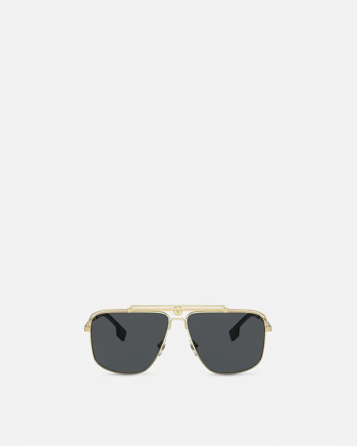 Versace Medusa Focus Sunglasses Gold Men Sunglasses