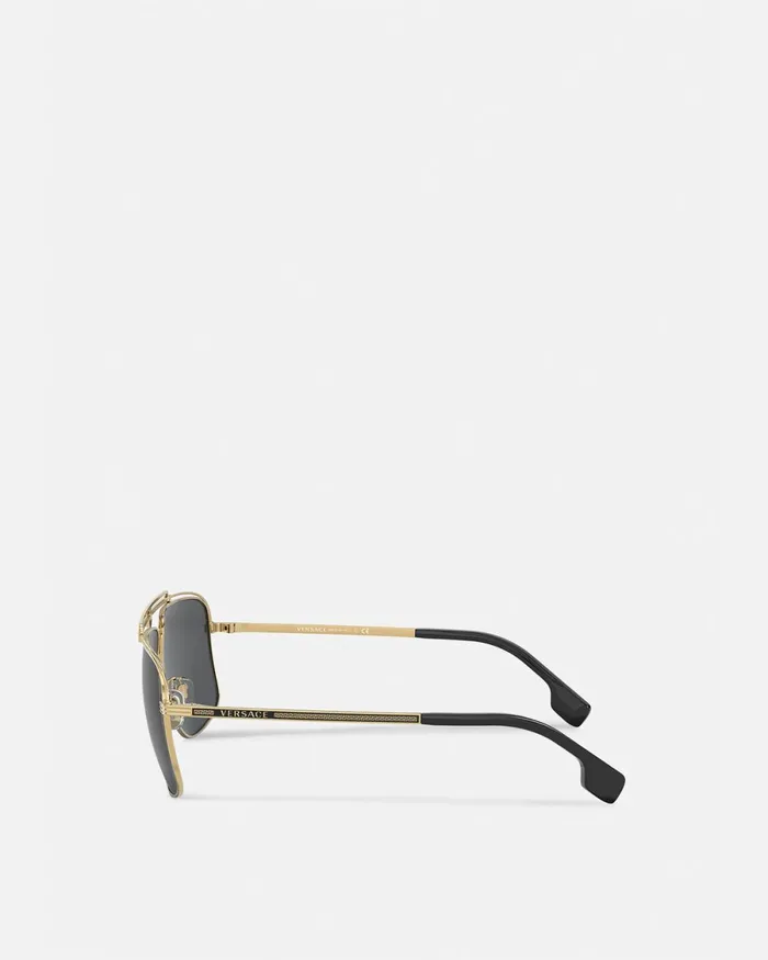 Versace Medusa Focus Sunglasses Gold Men Sunglasses