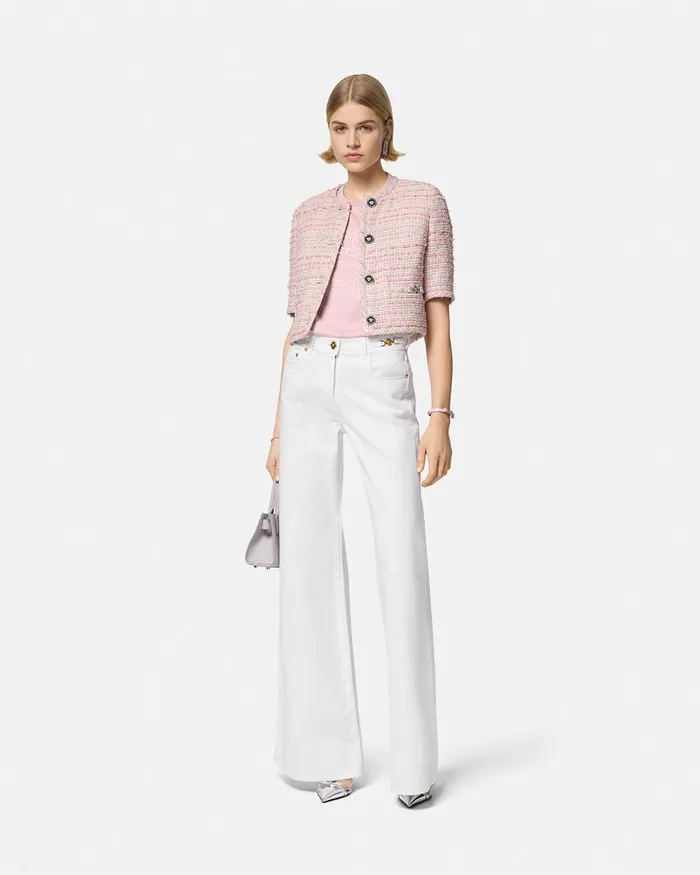 Versace Medusa Oversized TShirt Light Pink Women TShirts and Sweatshirts