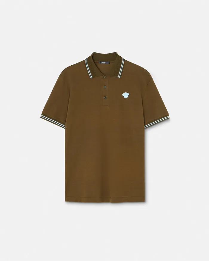 Versace Medusa Polo Shirt Green Men TShirts and Polos