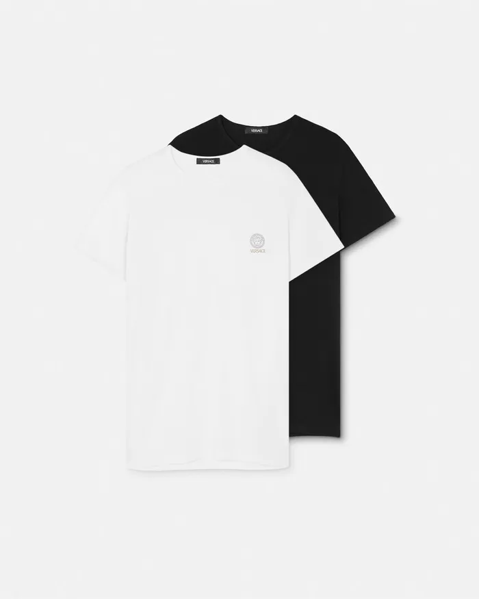 Versace Medusa Undershirt 2Pack Blackwhite Men Loungewear and Pajamas