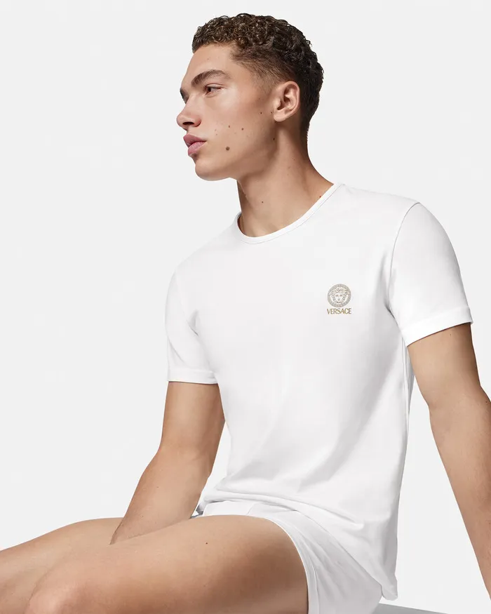 Versace Medusa Undershirt 2Pack Blackwhite Men Loungewear and Pajamas