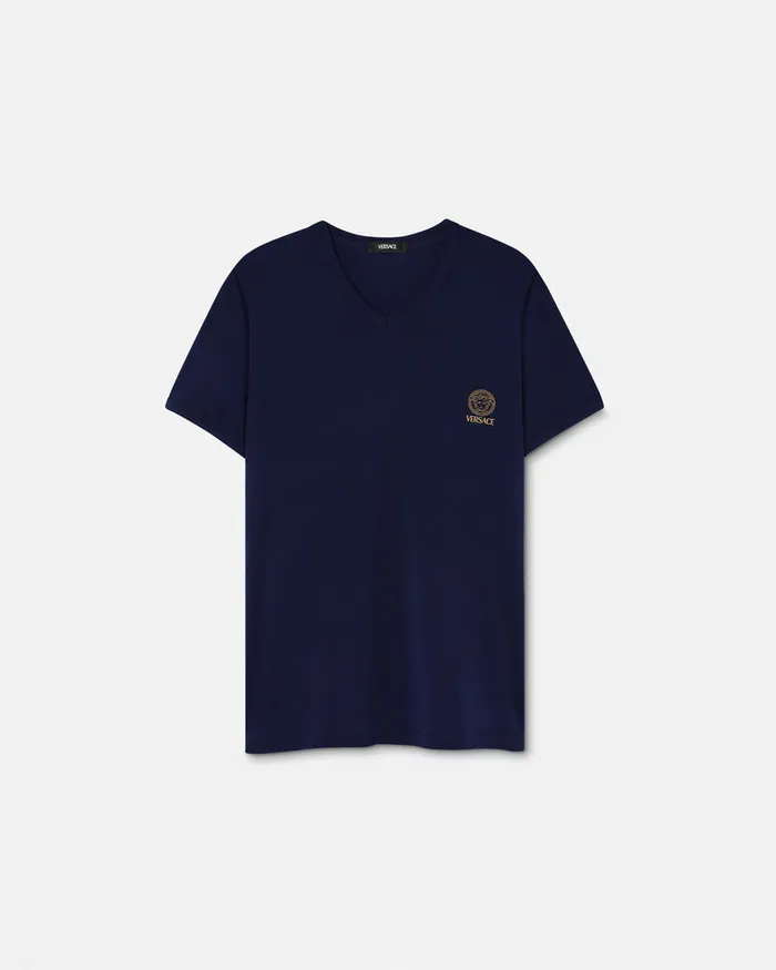 Versace Medusa Undershirt Blue Men Loungewear and Pajamas