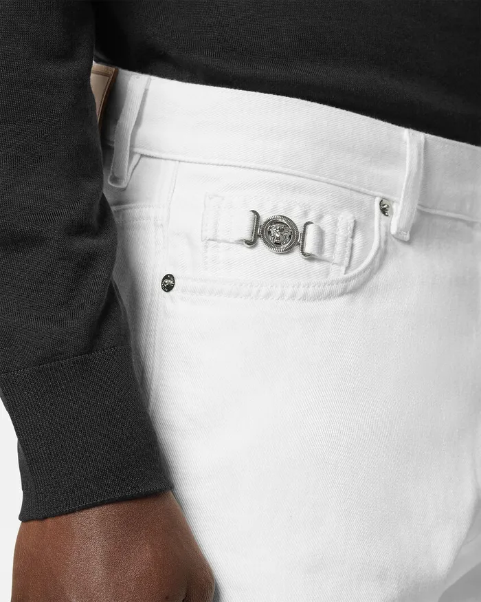 Versace RegularFit Jeans White Men Pants and Shorts