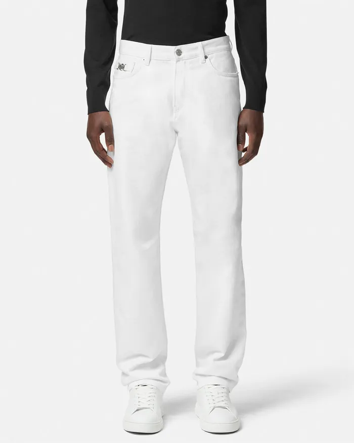 Versace RegularFit Jeans White Men Pants and Shorts