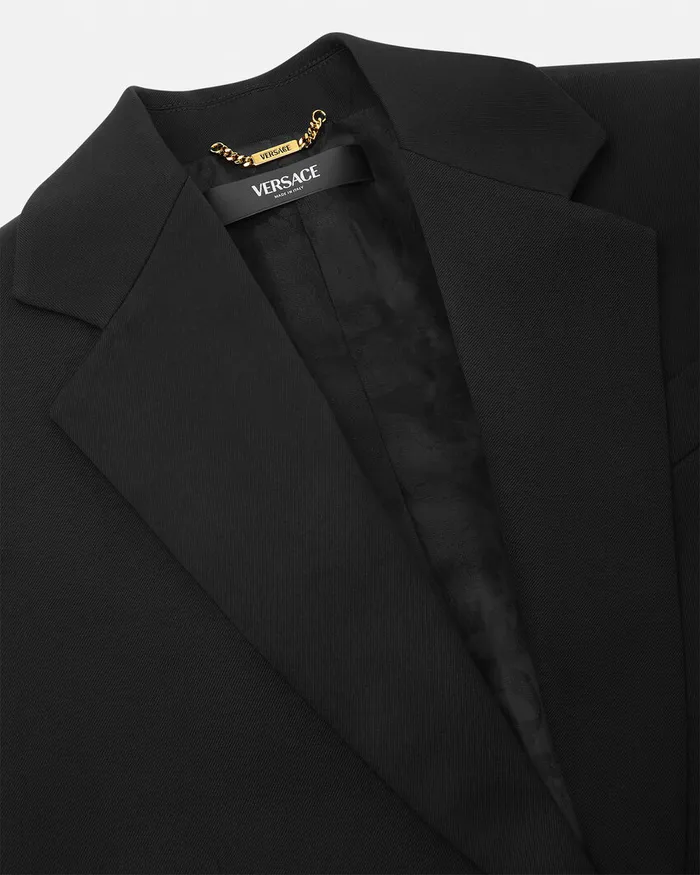 Versace SingleBreasted Oversized Blazer Black Women Blazer and Jackets
