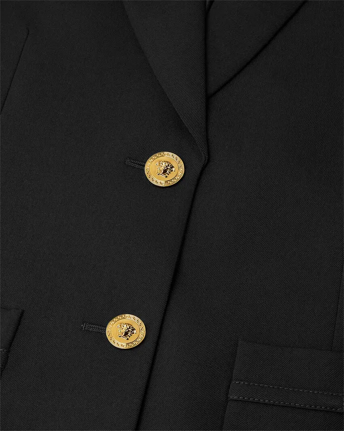 Versace SingleBreasted Oversized Blazer Black Women Blazer and Jackets