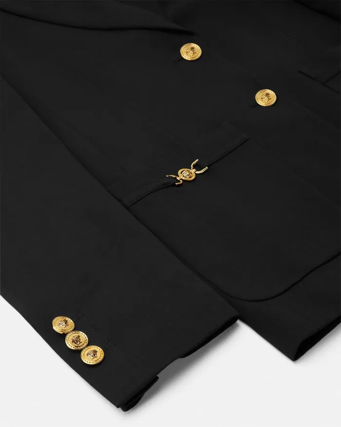 Versace SingleBreasted Oversized Blazer Black Women Blazer and Jackets