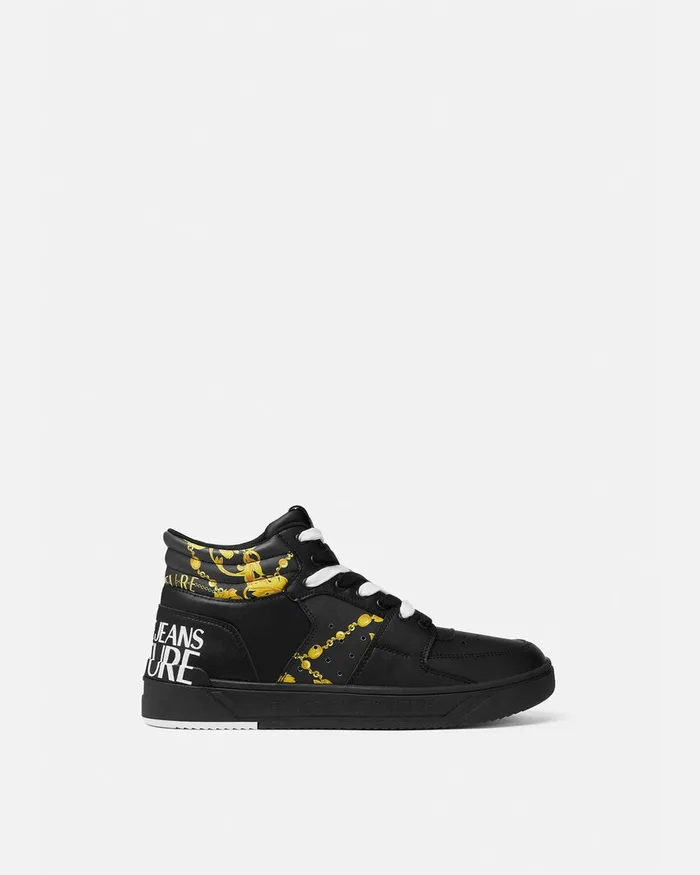 Versace Starlight Logo Couture Sneakers Blackgold Men Jeans Couture