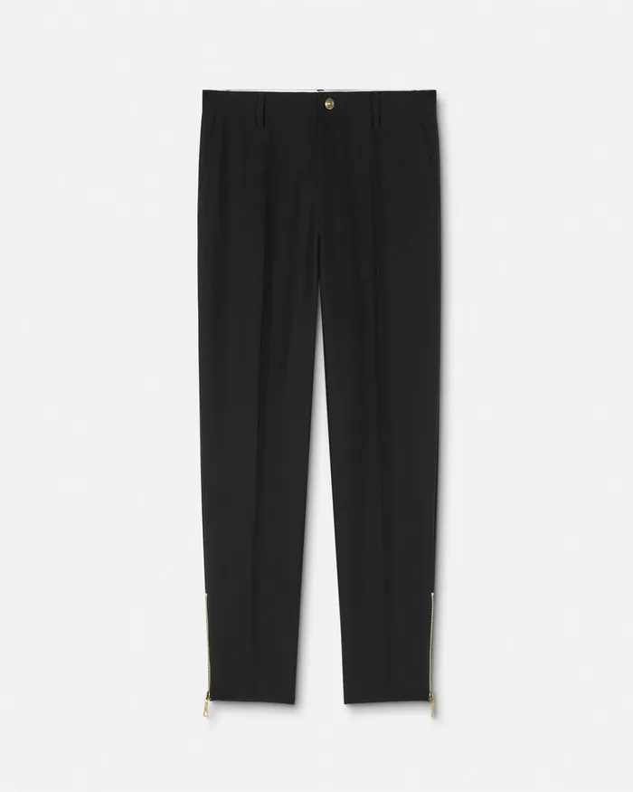 Versace Technical Formal Pants Blackprint Men Jeans Couture